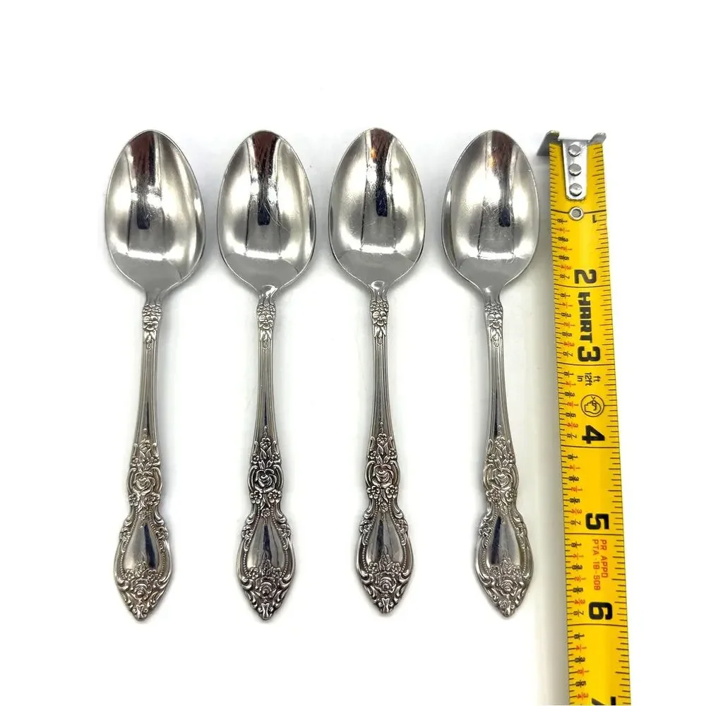 Oneida OCO Wordsworth Set of 4 Stainless Steel Teaspoons
